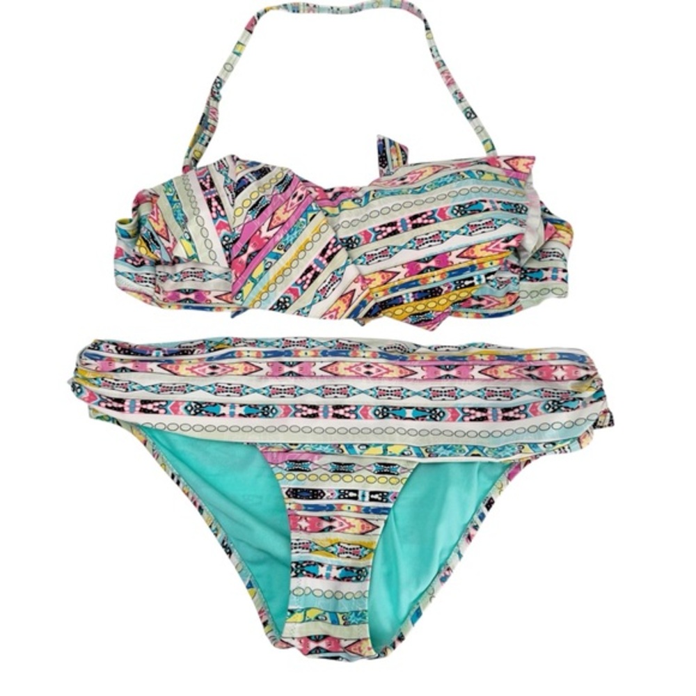 Jessica‎ Simpson Halter bandeau bikini set M